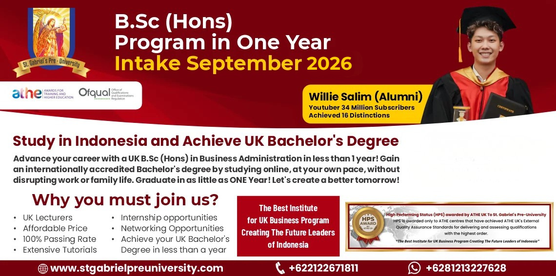 Program bsc St. Gabriel's Pre-university